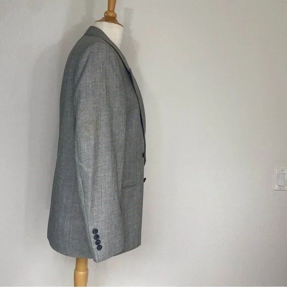 Vintage Men's Nino Cerruti Paris Gray Button Blazer Sport Coat Size 42R Preppy